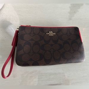 Coach double zipper wristlet